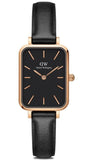 Daniel Wellington DW00100435 Quadro Sheffield Women's Watch – Black Dial & Leather Strap