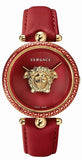 Versace VCO120017 Palazzo Empire Quartz Women's Watch – Red Dial & Red Leather Strap