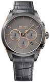 Hugo Boss HB1513366 Onyx Chronograph Quartz Men's Watch – Grey Dial & Black Leather Strap