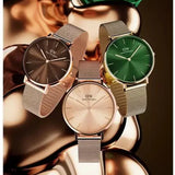 Daniel Wellington DW00100476 Petite Amber Women's Watch – Brown Dial & Gold Mesh Strap