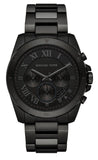 Michael Kors Brecken Chronograph Black Dial Black Steel Strap Watch For Men - MK8482