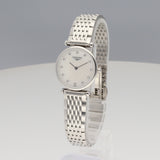 Longines L4.209.4.87.6 La Grande Classique Quartz Women's Watch – White Dial with Diamonds & Silver Steel Bracelet