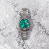 Tissot PRX Green Dial Silver Steel Strap Watch for Women - T137.210.11.081.00