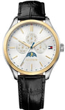 Tommy Hilfiger 1791305 Oliver Analog Men's Watch – Silver Dial & Black Leather Strap