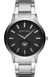 Emporio Armani AR11118 Renato Quartz Men's Watch – Black Dial & Silver Steel Strap