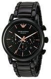 Emporio Armani AR1509 Luigi Ceramic Chronograph Men's Watch – Black Dial & Black Strap