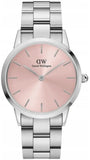 Daniel Wellington DW00100329 Iconic Women's Watch – Pink Dial & Silver Steel Strap