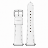 Michele Deco Silver Dial White Leather Strap Watch For Women - MWW06V000043