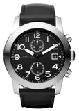 Marc Jacobs MBM5033 Larry Chronograph Men's Watch – Black Dial & Black Leather Strap