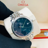 Omega De Ville Prestige Co-Axial Orbis Blue Dial Silver Steel Strap Watch for Men - 424.10.40.20.03.001