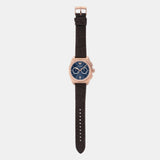 Emporio Armani Federico Chronograph Blue Dial Brown Leather Strap Watch For Men - AR11563