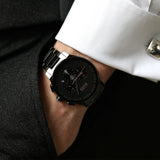 Hugo Boss Peak Black Dial Black Steel Strap Watch for Men - 1513814