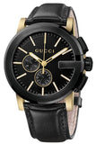 Gucci YA101203 G-Chrono Men's Watch – Black Dial & Black Leather Strap