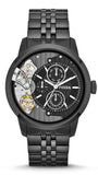 Fossil ME1136 Townsman Mechanical Men's Watch – Black Dial & Black Steel Strap