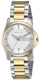 Gucci YA126531 G Timeless Quartz Women's Watch – Silver Dial & Two-Tone Steel Bracelet