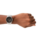 Armani Exchange Banks AX1720 Men's Chronograph Watch – Black Dial with Silver Stainless Steel Strap