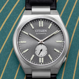 Citizen Tsuyosa NK5010-01H Men's Automatic Watch – Grey Dial with Black Leather Strap