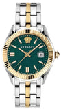 Versace VE3K00422 Greca Time Quartz Men's Watch – Green Dial & Two-Tone Steel Strap