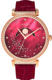 Swarovski 5613323 Passage Moon Phase Women's Watch – Red Dial & Red Leather Strap