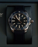 Tag Heuer Aquaracer Blue Dial Blue Rubber Strap Watch for Men - WAY111C.FT6155