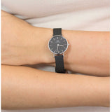 Daniel Wellington DW00100246 Petite Ashfield Women’s Watch – Black Dial with Black Mesh Strap