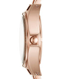 Marc Jacobs Henry Transparent Rose Gold Dial Rose Gold Steel Strap Watch for Women - MBM3339