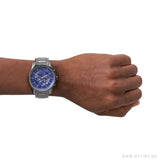 Armani Exchange Banks AX1731 Men's Chronograph Watch – Blue Dial with Grey Stainless Steel Strap