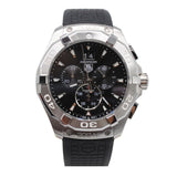 Tag Heuer Aquaracer Chronograph Black Dial Black Rubber Strap Watch for Men - CAY1110.FT6041