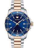Movado Series 800 Blue Dial Two Tone Steel Strap Watch for Men - 2600149