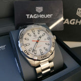 Tag Heuer Aquaracer Quartz 41mm White Dial Silver Steel Strap Watch for Men - WBD1111.BA0928