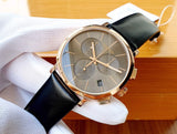 Calvin Klein Posh Grey Dial Black Leather Strap Watch for Men - K8Q376C3