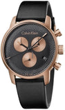 Calvin Klein K2G17TC1 City Chronograph Men's Watch – Black Dial & Black Leather Strap