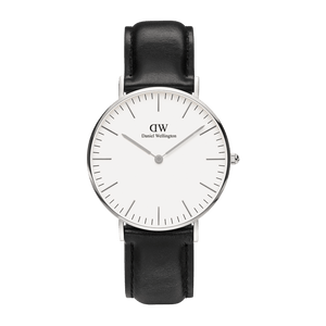 Daniel Wellington Classic Reading White Dial Black Leather Strap Watch For Women - DW00100058