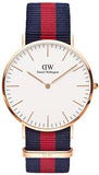 Daniel Wellington DW00100001 Classic Oxford Men's Watch – White Dial & Two-Tone NATO Strap