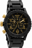 Nixon 42-20 Chrono Black Dial Black Steel Strap Watch for Men - A037-1041