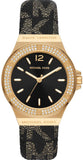 Michael Kors MK7307 Lennox Three-Hand Women's Watch – Black Dial & Black Leather Strap