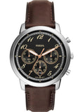Fossil FS6024 Neutra Chronograph Men’s Watch – Black Dial with Brown Leather Strap
