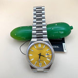 Citizen Tsuyosa NJ0150-81Z Men's Automatic Watch – Yellow Dial with Silver Steel Strap