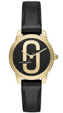 Marc Jacobs MJ1580 Corie Quartz Women's Watch – Black Dial & Black Leather Strap