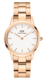 Daniel Wellington DW00100209 Iconic Link Women’s Watch – White Dial with Rose Gold Steel Bracelet