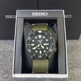 Seiko 5 Sports SRPD65K4 Automatic Men's Watch – Black Dial & Green Nylon Strap