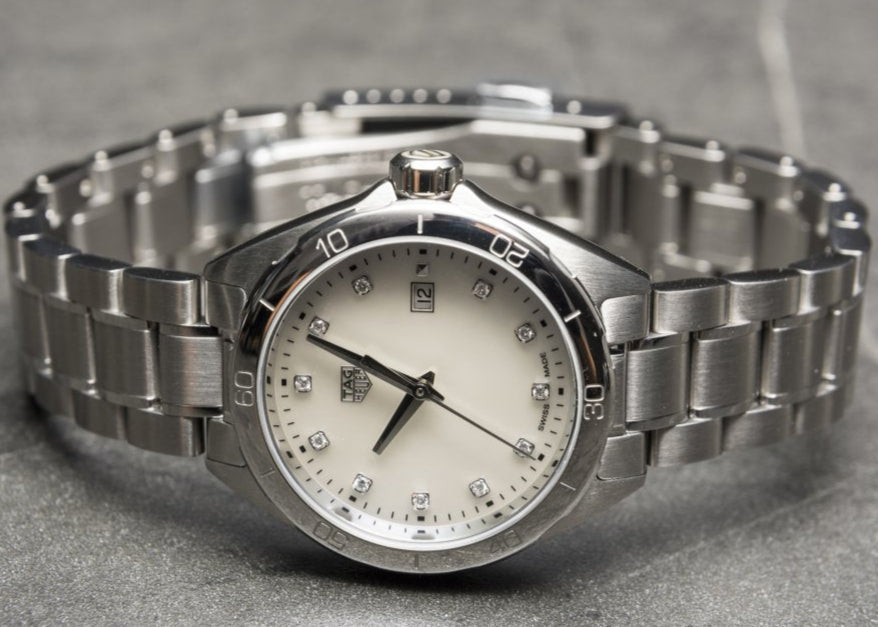 Tag Heuer Formula 1 Diamonds Women's Watch WBJ1419.BA0664 – Mother of Pearl White Dial with Silver Steel Strap