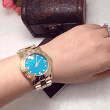 Marc Jacobs Amy Green Dial Gold Steel Strap Watch for Women - MBM8624