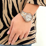 Michael Kors Everest Chronograph White Dial Two Tone Steel Strap Watch For Women - MK7214