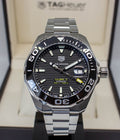 Tag Heuer Aquaracer Black Dial Silver Steel Strap Strap Watch for Men - WAY201A.BA0927