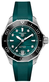 Tag Heuer Aquaracer Professional 300 WBP231G.FT6226 Women’s Automatic Watch – Green Dial with Diamond Accents & Green Rubber Strap