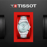 Tissot T127.407.11.351.00 Gentleman Powermatic 80 Silicium Men's Watch – Ice Blue Dial & Silver Steel Strap
