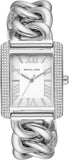 Michael Kors MK7438 Emery Three-Hand Women's Watch – White Dial & Silver Steel Strap