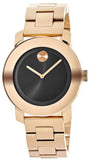 Movado 3600463 Bold Quartz Women's Watch – Black Dial & Rose Gold Steel Strap