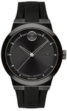 Movado 3600621 Bold Fusion Quartz Men's Watch – Black Dial & Black Rubber Strap